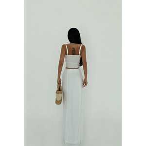 Conjunto de Dos Piezas Bellezza Blanco con Cuello Asimétrico, Shorts y Falda para Verano, Tallas XS a 5XL - Product Image 1