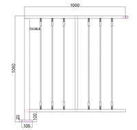 Rampe de balcon et d'escalier extérieure réglable en aluminium – Résistante à la rouille, installation facile, pour villa, avec câble en acier