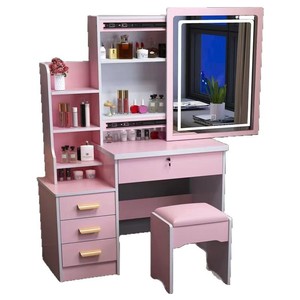 Mesa de Maquillaje Multifuncional Moderna para Dormitorio <span class=keywords><strong>Pequeño</strong></span>, con Panel y Escritorio Cosmético - Product Image 6