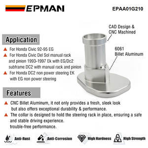 EPMAN K Series Billet <span class=keywords><strong>Collar</strong></span> Rack y piñón cremallera de dirección para Civic EK EG DC2 Del <span class=keywords><strong>Sol</strong></span> EPAA01G210 - Product Image 4