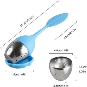High Quality Kitchen Silicone Loose Leaf Shape Handle <b>Tea</b> <b>Infuser</b> Strainer - Product Image 2