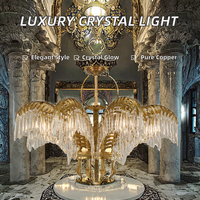 Lustre suspendu en cuivre massif français, grand modèle, hauteur réglable, style postmoderne, luxe, cristal, LED, carré, lampe suspendue