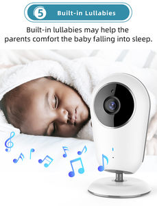 Moniteur de température pour bébé, 3.2 pouces, VB609, berceuses intégrées, wi-fi, avec caméra et Audio, sans fil, moniteur de température pour bébé, caméra de bébé - Product Image 4
