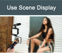 Kit de vlogging pour smartphone populaire, équipement d'enregistrement vidéo avec trépied, lumière d'appoint, déclencheur pour téléphone, ensemble Youtube, kit de vlogger