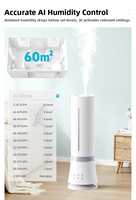 Humidificateur intelligent grande capacité 9L avec télécommande, brume chaude et froide, humidificateur sur pied pour la maison et la chambre