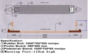 Produit en caoutchouc de chaussée d'île extérieure de sécurité pour la sécurité piétonnière augmentée - Product Image 3