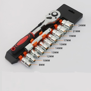 Jeu de clés à cliquet à douille de 1/2'' 12 pièces, acier au chrome-vanadium, outil de réparation automobile domestique à commande manuelle, kit d'outils pour projets de bricolage - Product Image 3