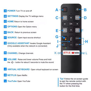 Control Remoto de Voz de Repuesto RC802V FNR1 para <span class=keywords><strong>TCL</strong></span> <span class=keywords><strong>Android</strong></span> TV 4K UHD Smart TVs con Botones N-fli Y-Tub, Batería AAA, Alcance de <span class=keywords><strong>10</strong></span> m - Product Image 3