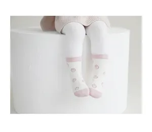 2024最新秋冬新品松口婴儿袜子可爱卡通条纹婴儿袜子防滑筒子棉袜
