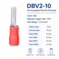 Connecteur de borne à lame plate DBV en tube de cuivre avec isolation en PVC pour fils de 0,5-1,5, 1,5-2,5 et 4-6 mm²