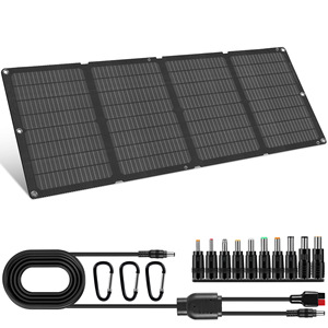Panel Solar Portátil Plegable Mini de Cuatro Celdas, 60W, Alta Eficiencia (23%), Diseño Impermeable, Cargador USB PD/DC - Product Image 2
