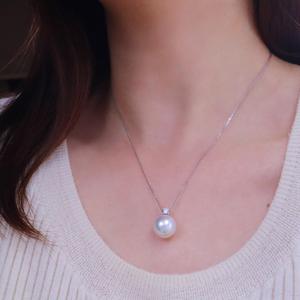 Collana di perle australiane del mare del sud in oro naturale oro bianco 18K impeccabile principessa Diana stile - Product Image 6