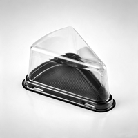 Boîte d'emballage mini en plastique PET transparent pour cheesecake, boîte jetable pour une seule tranche de gâteau de boulangerie