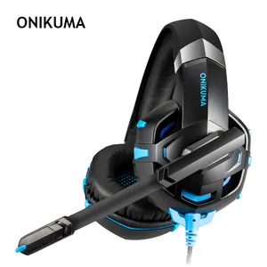 Onikuma K2プロゲーミングヘッドフォンcasqueノイズキャンセリング音ステレオusb有線ヘッドセットとマイクPS4 pc用led xbox 1ラップトップ