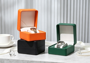 Boîte à montres haut de gamme XINYUAN BGE-01 en similicuir, base rigide, structure à ouverture rabattable, doublure en flanelle blanche douce, boîte magnétique - Product Image 2