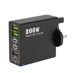 <span class=keywords><strong>Cargador</strong></span> USB C de <span class=keywords><strong>200W</strong></span> y 6 Puertos, Carga Súper Rápida PD3.0, <span class=keywords><strong>Cargador</strong></span> de Teléfono Móvil Tipo C para iPhone 16, Samsung, <span class=keywords><strong>Xiaomi</strong></span>, iPad - Product Image 1