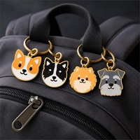 Mode chien chat cadeau en acier inoxydable Pet forme Dogtag blanc dur émail numéro Laser gravé ID étiquette en métal pour animaux de compagnie