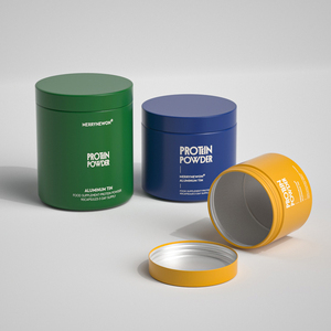 Custom Design Aluminum Jar for Powder - Airtight Food Grade <b>Container</b> for Dietary Supplements - Product Image 1