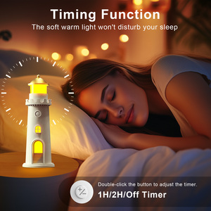 Fashion Full <b>RGB</b> 7 Color Dimmable Moon Lighthouse Rechargeable LED Projection Night Light Modern DIY Design Bedroom Use USB - Product Image 2