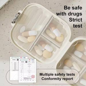 Pastillero Portátil Mini de Plástico PP Desmontable, Caja de Almacenamiento a Prueba de Humedad Compartimentada de Bolsillo para Viajes al Aire Libre - Product Image 3