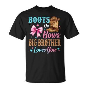 Boots Or Bows Big Brother Loves You T-shirt familial pour révélation du sexe - Product Image 1