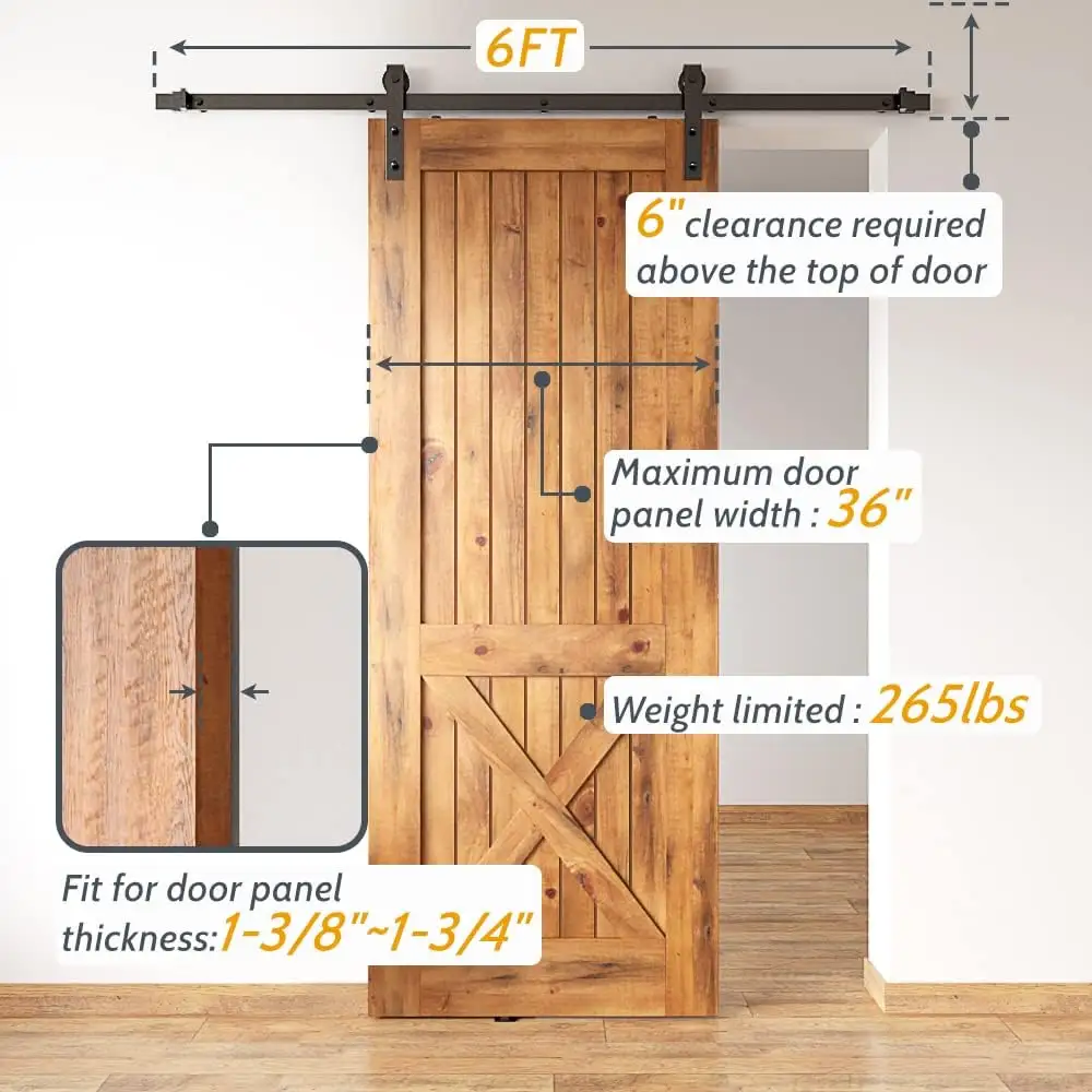 Kit porta scorrevole in legno di Design moderno