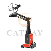 Plateforme élévatrice verticale télescopique autopropulsée Cathaylift certifiée CE, 9,2 m, capacité de charge 200 kg, en alliage d'aluminium