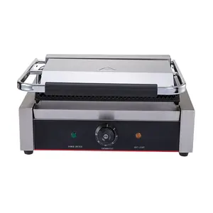 Commercial Electric Cast Iron Contact Sandwich Panini Press Maker Grill griddle Machine Pressure plate furnace