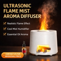 Diffuseurs personnalisés 180 ml avec lumière LED USB, diffuseur d'arômes de feu de camp, diffuseur de parfum à flamme simulée pour la maison