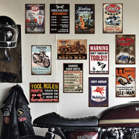 Fábrica al por mayor personalizado de alta calidad impreso y en relieve Vintage motocicleta coche bicicleta pared decoración Metal estaño signos