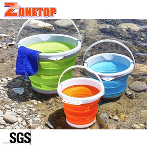 Food Grade Silicone Material 1.5 L 3 Ltr 5 Litre 10 Liter Portable <strong>Flexible</strong> Collapsible Folding Silicone <strong>Bucket</strong> - Product Image 2