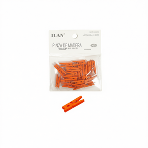 Ilan Mollette in Legno 2.5Cm Arancioni 25 Pezzi per Asciugare il Bucato - Product Image 2