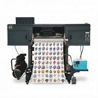 Impresora UV de Etiquetas Estereoscópicas 3D de Alta Calidad, Laminación Dual con Película A&B, 3 Cabezales I3200 para Impresión de Logotipos en Relieve en Prendas