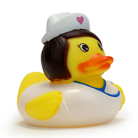 Mainan Bebek Karet PVC Gaya Perawat 2-Inci, Berbunyi Saat Ditekan, Dapat Mengapung, Logo Dapat Disesuaikan, Souvenir Pesta Mandi Bayi, Grosir