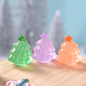 Mini Árbol de Navidad Luminoso de Resina, Brilla en la Oscuridad, Estatua de Pino Navideño Colorida, Regalo de Decoración Navideña - Product Image 4