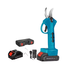 Battery Cordless Hedge Shears <b>PTFE</b> Coated Stainless Steel Industrial Grade Folding Anti-Slip Grip 21V AT-PS2501 Stainless Steel - Product Image 1
