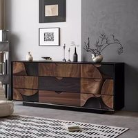 Cassettiera in Legno Massello Stile Wabi-sabi, Credenza Moderna, Mobile Decorativo per Soggiorno, Armadio Contenitore per Camera da Letto e Ingresso, Arredamento Casa