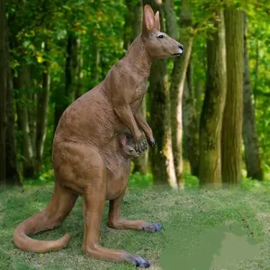 Ngoài trời Vườn nhựa động vật điêu khắc trang trí sợi thủy tinh Úc lớn Kangaroo điêu khắc tượng - Product Image 6
