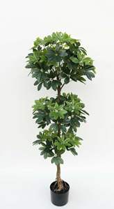 Planta <span class=keywords><strong>de</strong></span> imitación <span class=keywords><strong>de</strong></span> árbol <span class=keywords><strong>de</strong></span> la suerte simulada, verde Artificial, maceta, <span class=keywords><strong>Schefflera</strong></span> para Decoración - Product Image 4
