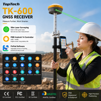Récepteur GNSS laser Toptech TK600 haute précision avec double caméra 5MP, radio LoRa 12 km, RTK GPS Base et Rover, IP68, 4G/Bluetooth/WiFi