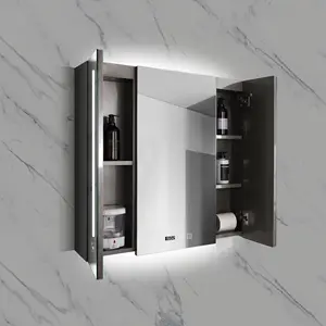 Современный дизайн для ванной комнаты, зеркальный шкаф, динамик, светодиодный шкаф для лекарств, светящиеся шкафы для ванной комнаты, распродажа