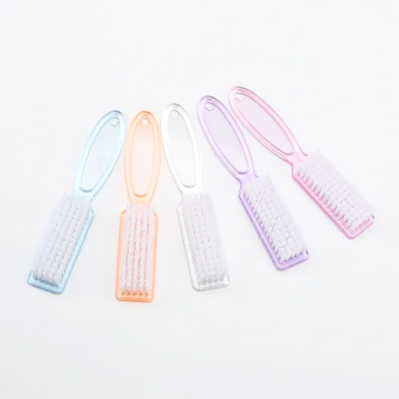 Hot Sell Long Handle Plastic Colorful Nails Art Dust Clean Brush for Manicure Pedicure Tool Powder Brush for Nail Dust Cleaning
