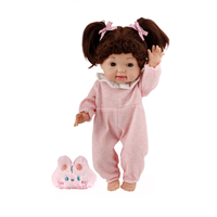 35 cm Vollvinyl-Babypuppe mit Niedlichen Lockigen Haaren, Mädchen-Spielzeugpuppe für Kleinkinder, Rollenspiel-Puppe in Geschenkbox für Kinder