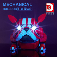 Modèle de bouledogue français mécanique en briques, jouet de construction DIY pour la décoration de la maison et les cadeaux, vente en gros