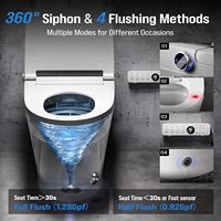 Toilette intelligente automatique avec bidet intégré, siège chauffant, montage au sol, toilette monobloc moderne intelligente pour salle de bain résidentielle haut de gamme