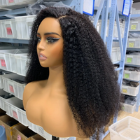 Perruque 12A 100% Cheveux Humains, Perruque Frontale avec Fermeture en Dentelle Suisse, Perruques Frontales HD 13x4 Bouclées Crépues pour Femmes Noires
