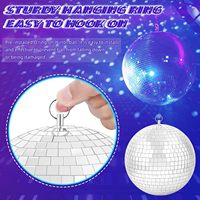 Boule Disco avec moteur et lumière suspendue boule miroir et moteur rotatif pour décoration de fête Disco DJ Club anniversaire de mariage