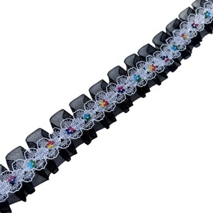 2.5cm Double Organza Lace Double Needle <strong>Midline</strong> Discount Wrinkled Fishbone Floral Women's Shoes Sleeves Aprons Children's - Product Image 2