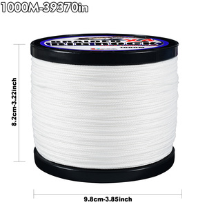 QIANXILANG Ligne de pêche tressée 4 brins blanche 500M/1000M, résistante, durable, en PE léger, haute qualité, pour thon, bar, truite, rivière - Product Image 4