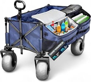 Carrito Plegable de Cuatro Ruedas Personalizable OEM con Ruedas de Globo, Estructura de Malla, para Playa, Jardín, Camping y Senderismo - Product Image 1